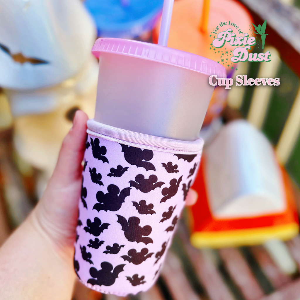 Bats on Pink Cup Sleeves/Cozies