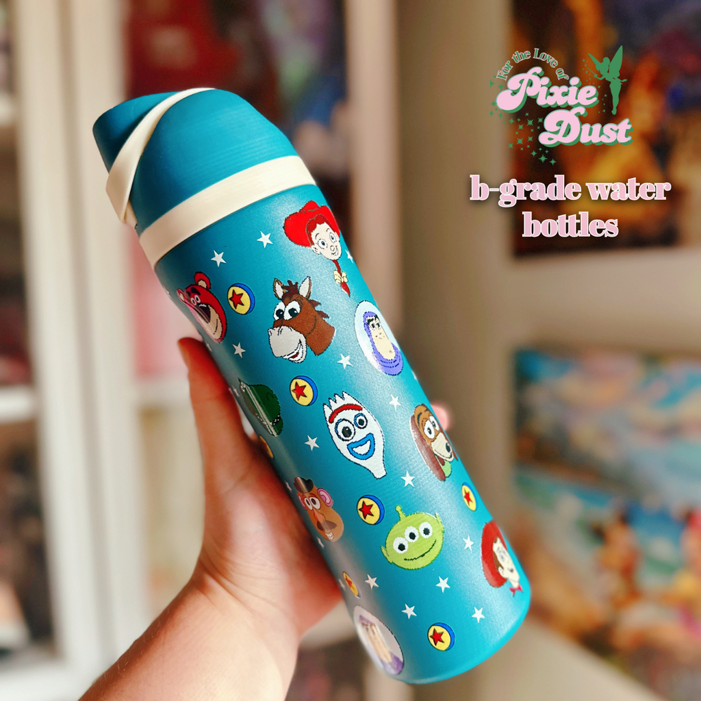 B-Grade: Toy Characters Inspired on Teal 24 oz Sip Stainless Steel Water Bottle