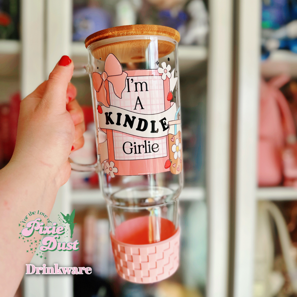I'm a Kindle Girlie Inspired on Glass Drinkware
