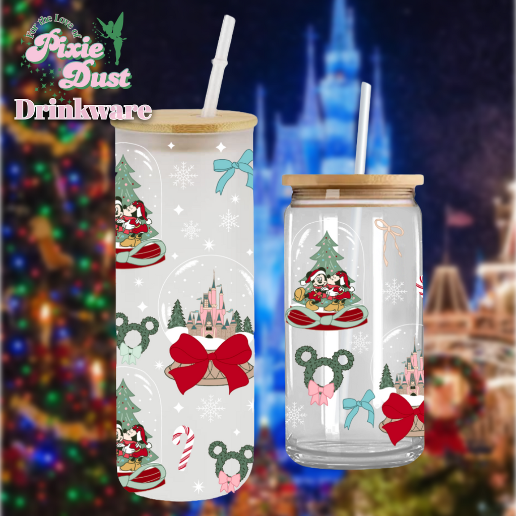 Holiday Season on Main Street Christmas Reusable Glass Can