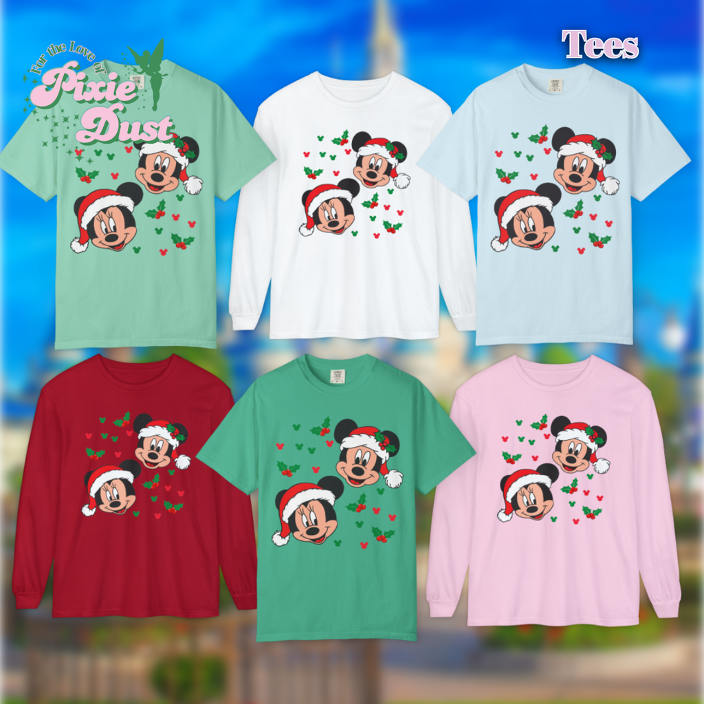 Santa Mouse Couple Inspired Unisex Garment-Dyed Comfort Color T-shirt
