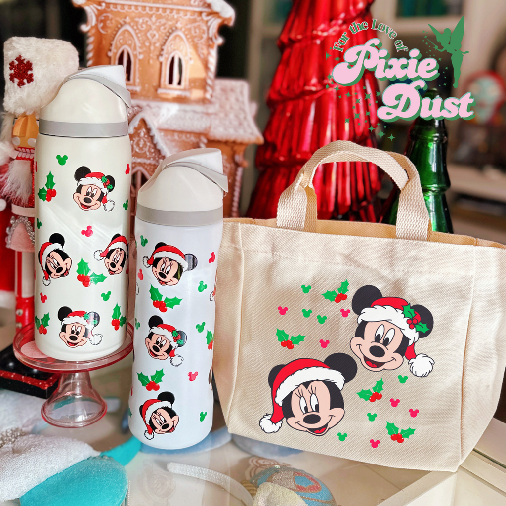 Santa Mouse Couple Inspired Water Bottle or Bundle