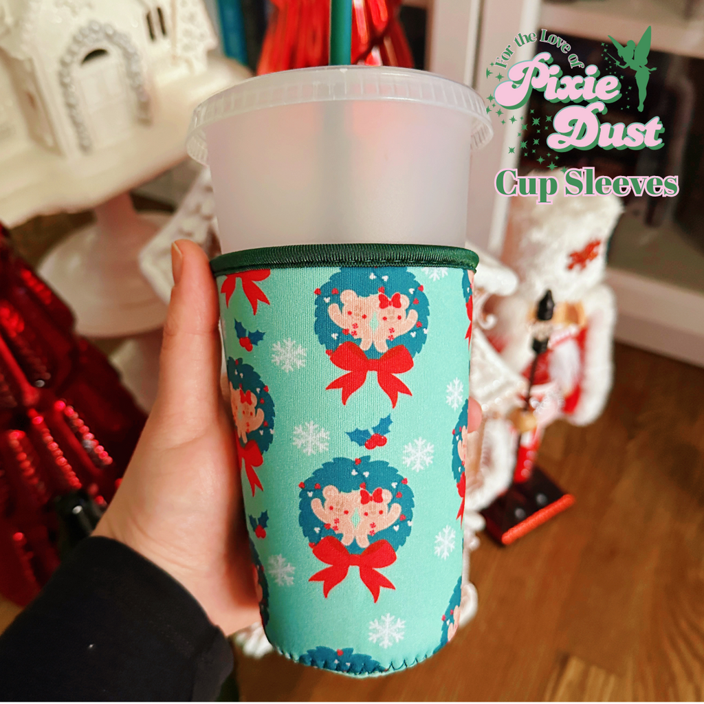 Ready to Ship The Merriest Gingerbread on Green Cup Sleeves/Cozies