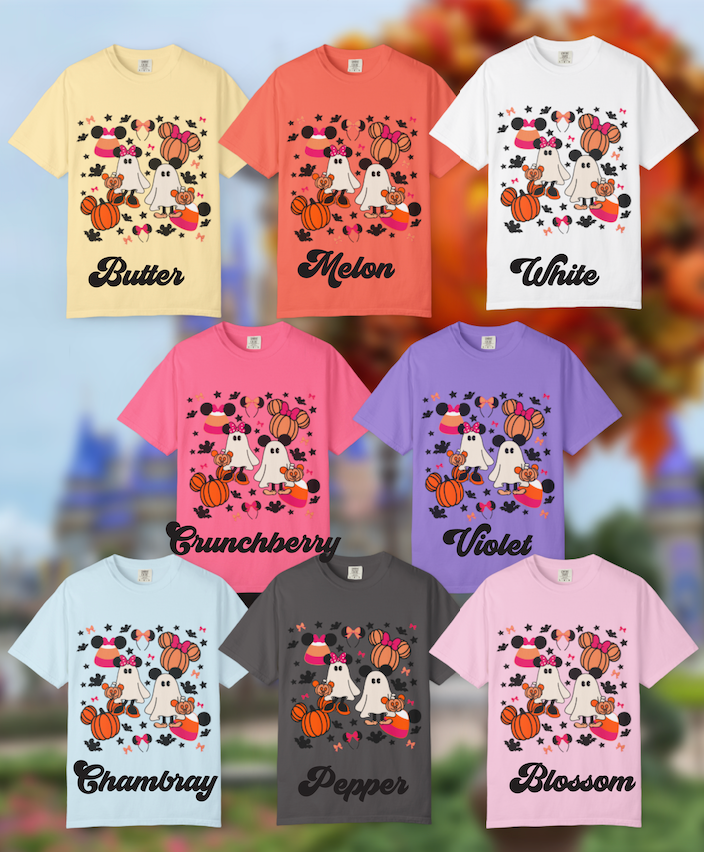 Boo with a Bow Design Inspired Unisex Garment-Dyed Comfort Color T-shirt