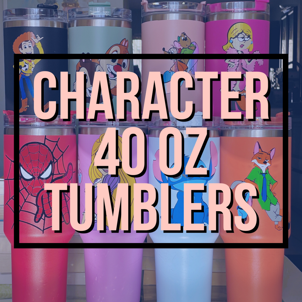 Full Color Character Custom 40 oz Quencher Inspired Stainless Steel Tumbler