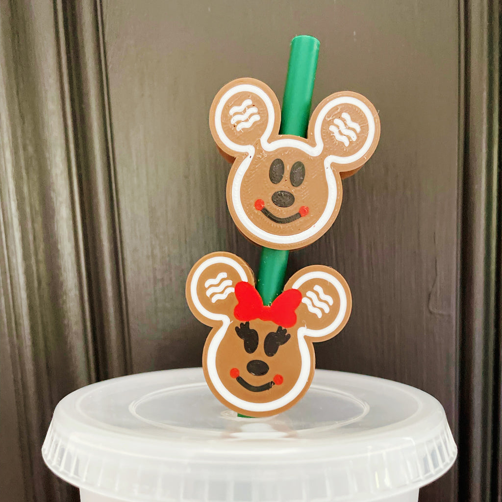 Holiday Gingerbread Head Straw Topper