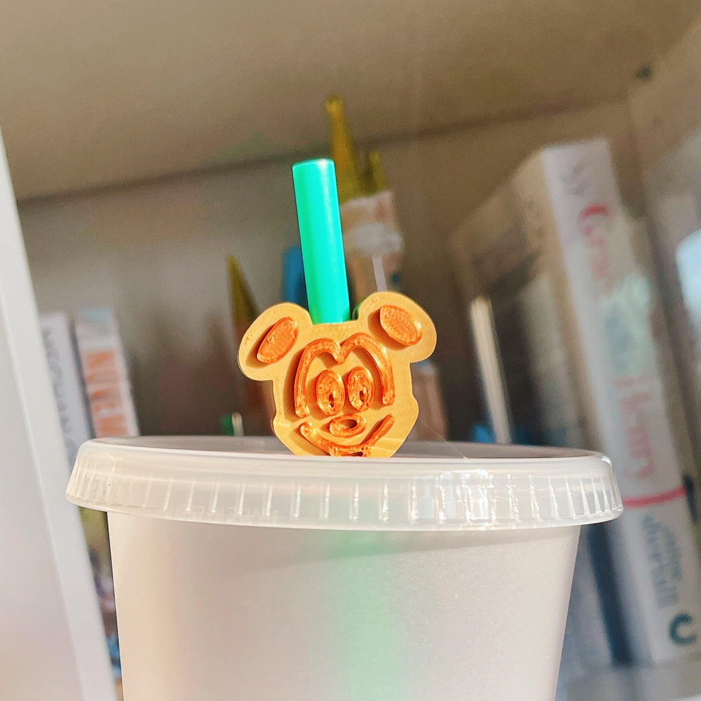 Mouse Waffle Inspired Straw Topper