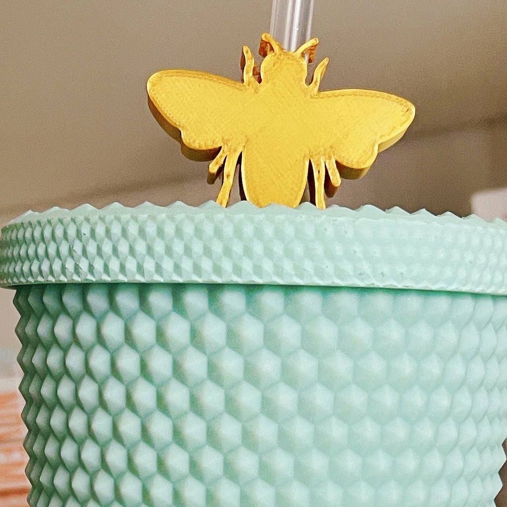 Gold Bee Inspired Straw Topper