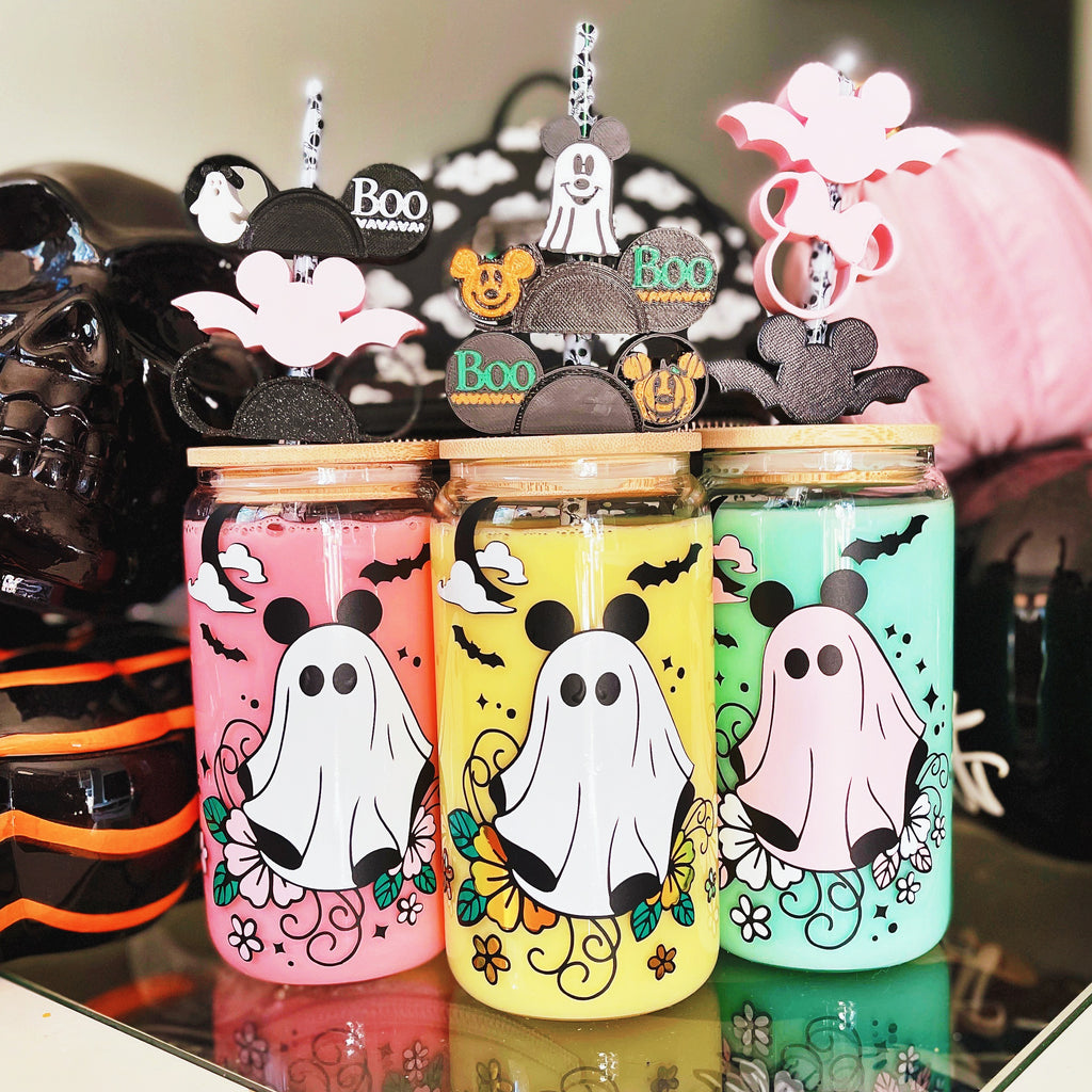 HALLOWEEN GHOSTS WITH FLOWERS INSPIRED Reusable Drinkware