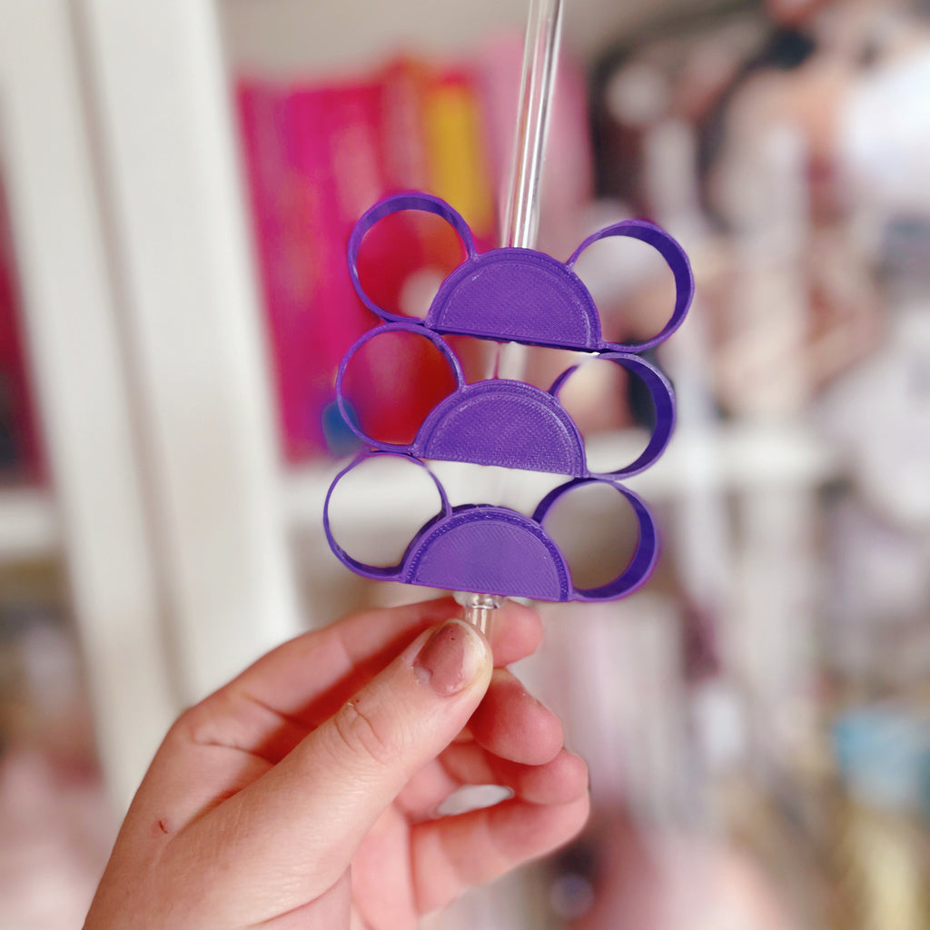 Dark Purple Mouse Ears Straw Buddy