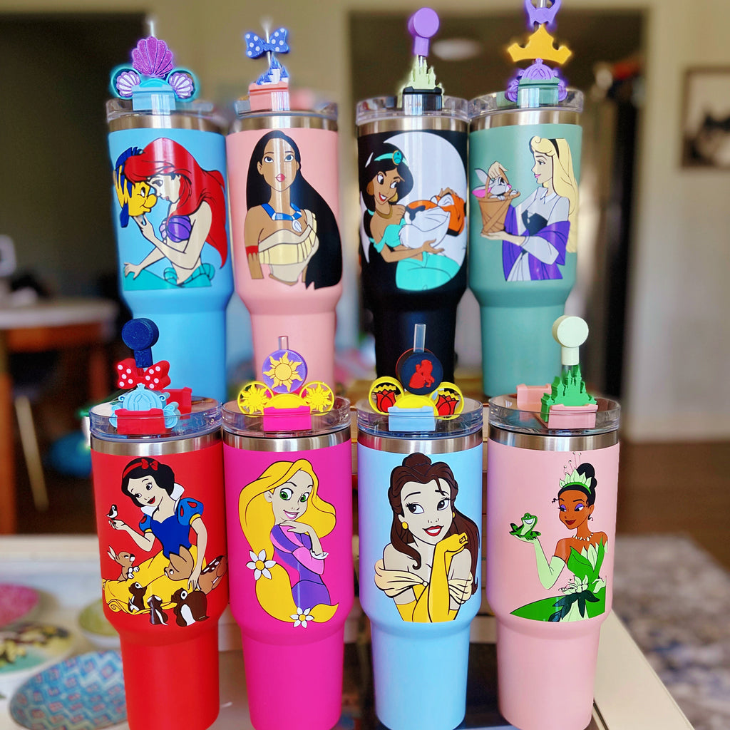 Princess Character Inspired on 40 oz Quencher Inspired Stainless Steel Tumbler