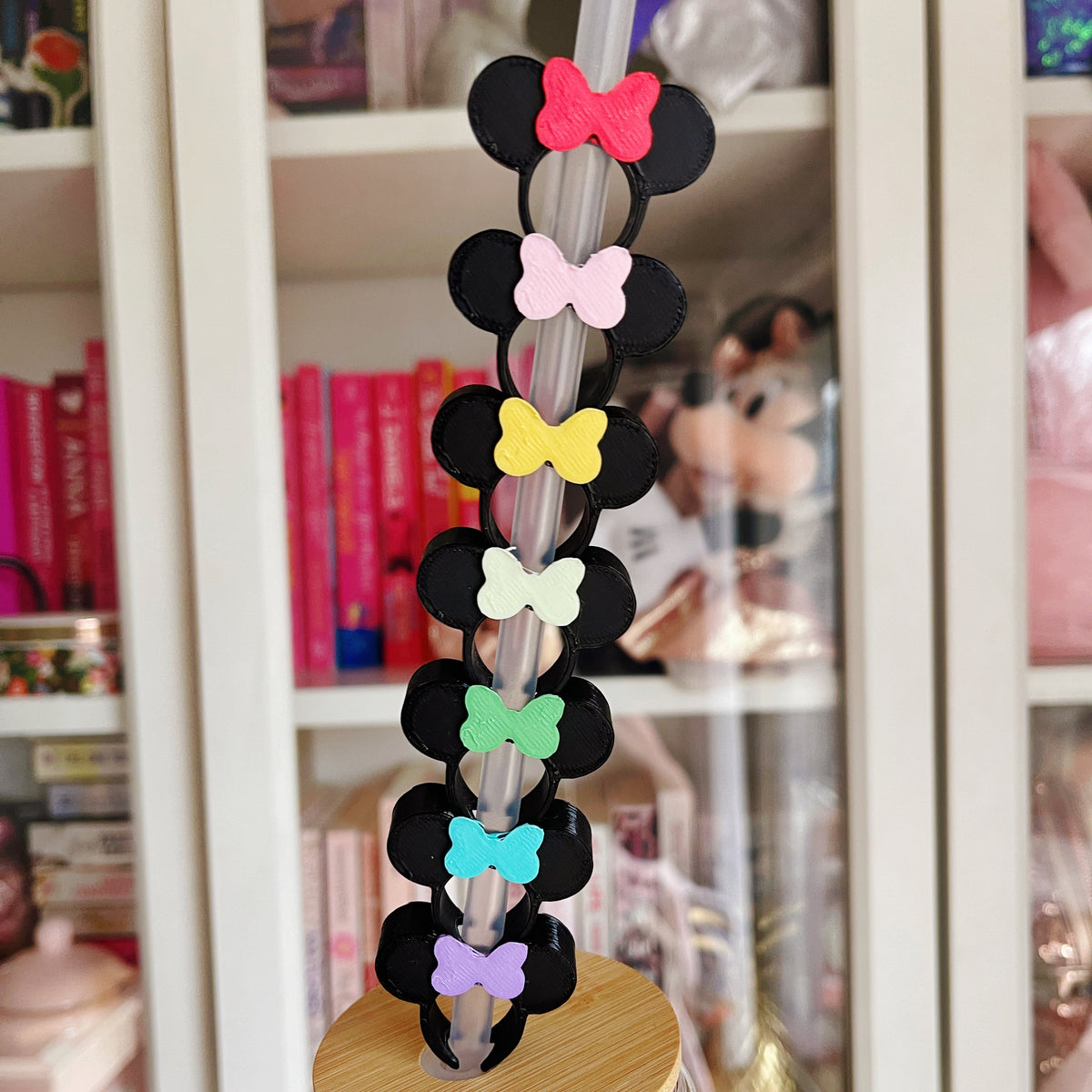 Minnie Mouse inspired straw topper - Disney inspired straw topper