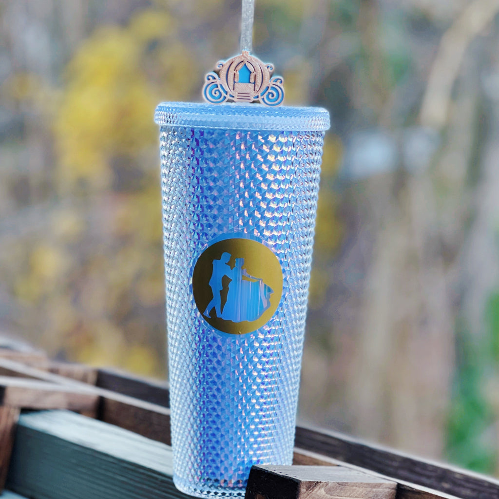 PREORDER Princess Inspired Studded Opal Tumbler w/ mystery Matching Straw Buddy