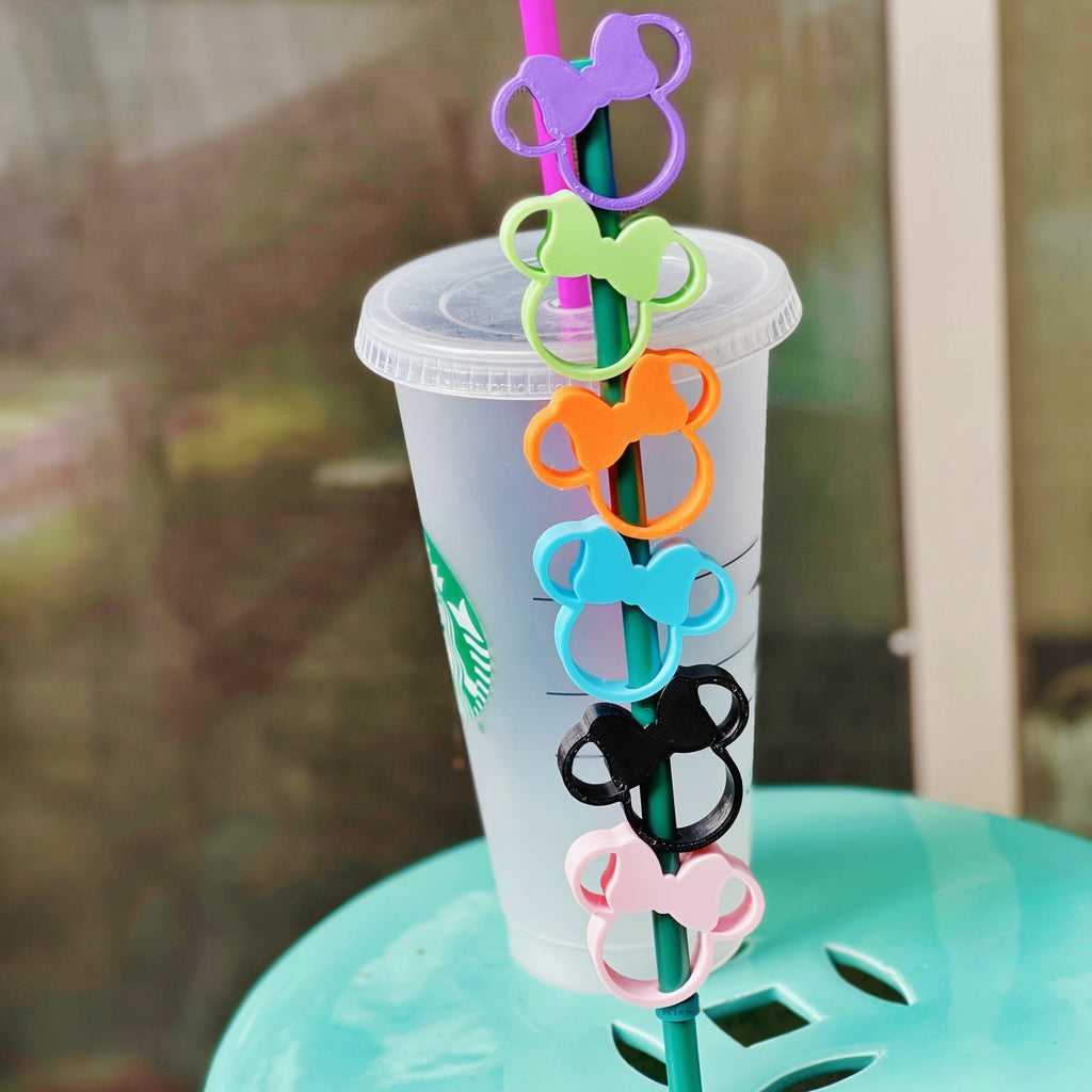 Purple Straw Bow Toppers, Bows for Tumbler Cups, Straw Topper for