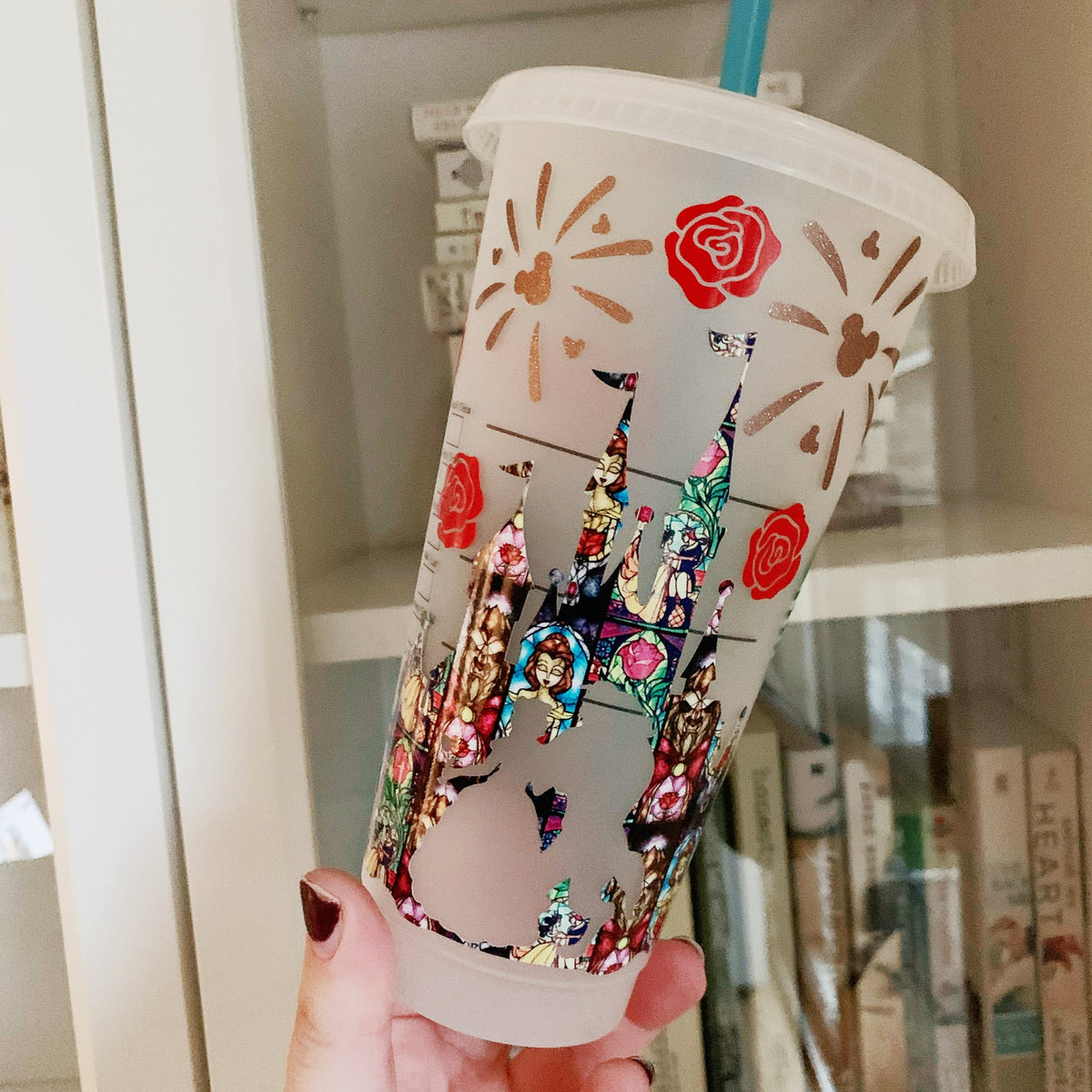 Sparkle With a Disney Castle Personalized Starbucks Cup - home 